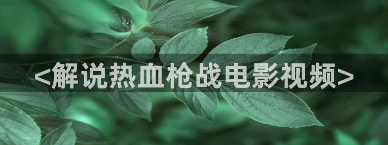 秋霞久久网：<解说热血枪战电影视频>
