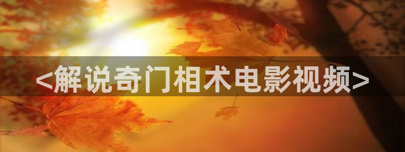 秋霞免费网络：<解说奇门相术电影视频>